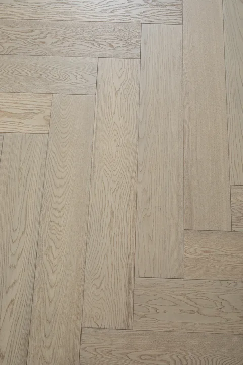 Satin Greige Herringbone engineered oak flooring, product photograph 24