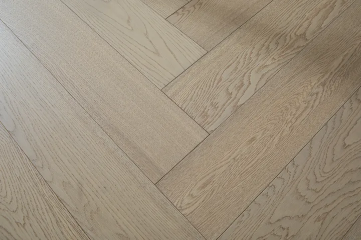Satin Greige Herringbone engineered oak flooring, product photograph 26