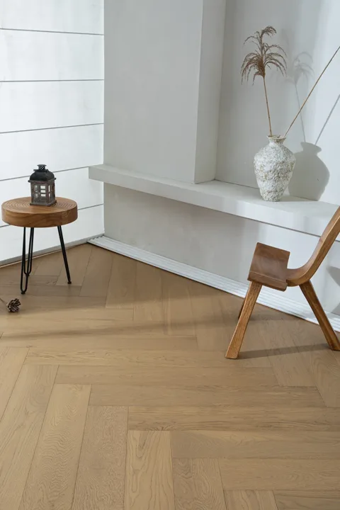 Latte Tan Herringbone engineered oak flooring, product photograph 6
