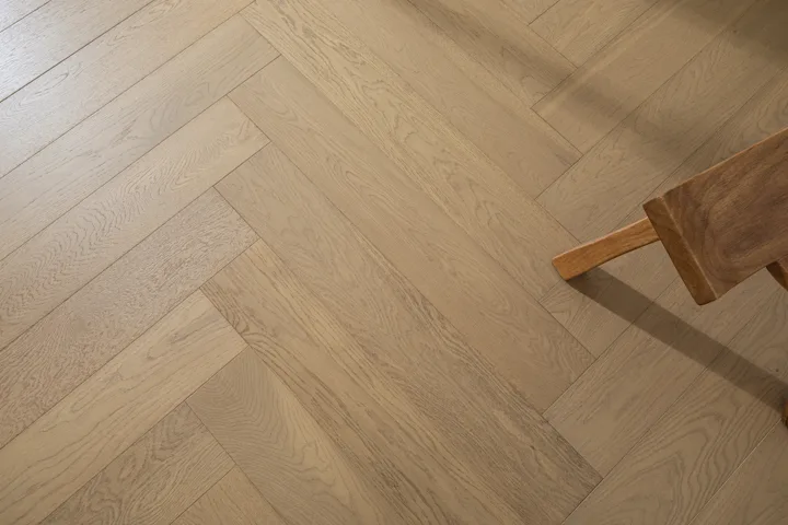 Latte Tan Herringbone engineered oak flooring, product photograph 10
