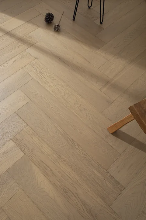 Latte Tan Herringbone engineered oak flooring, product photograph 11