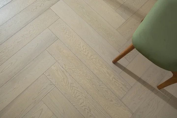 Washed Sand Herringbone engineered oak flooring, product photograph 10