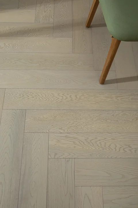 Washed Sand Herringbone engineered oak flooring, product photograph 16