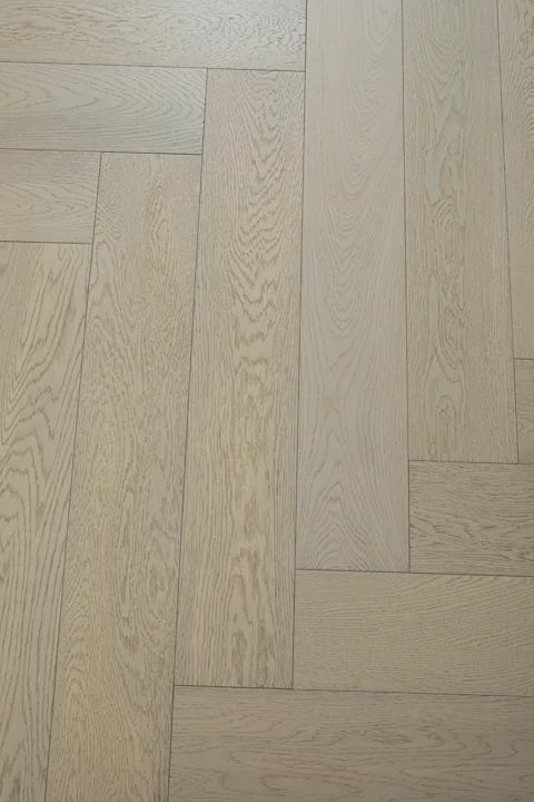 Washed Sand Herringbone engineered oak flooring, product photograph 24