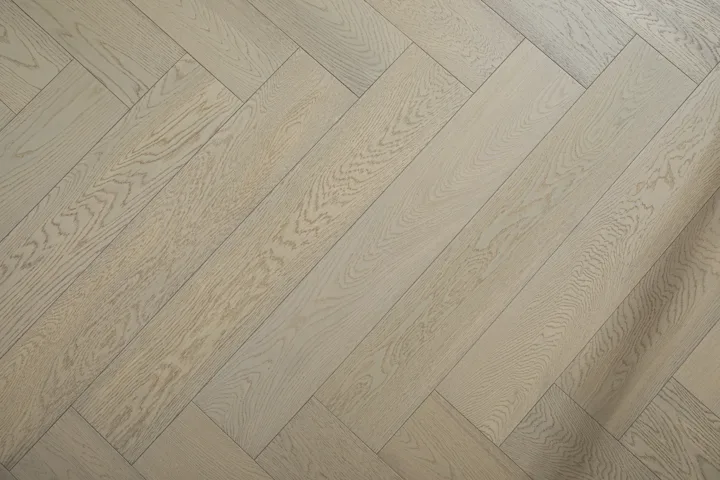 Washed Sand Herringbone engineered oak flooring, product photograph 25
