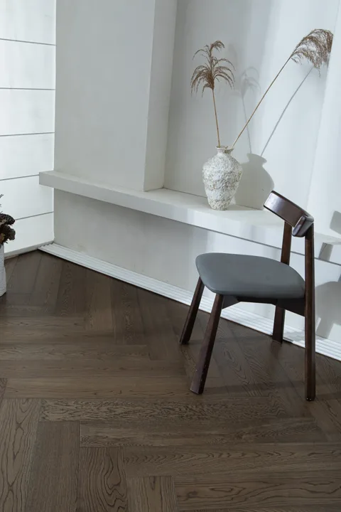 Burnished Java Herringbone engineered oak flooring, product photograph 6