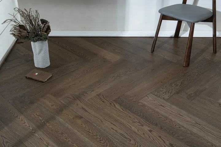 Burnished Java Herringbone engineered oak flooring, product photograph 8