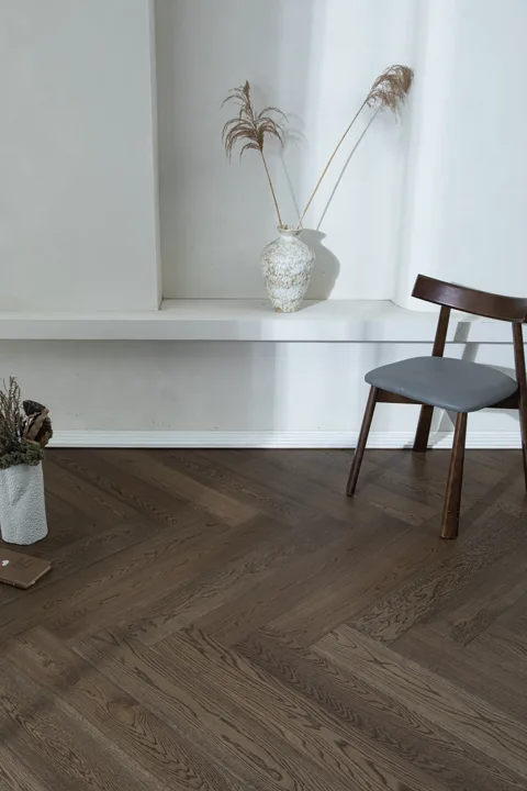 Burnished Java Herringbone engineered oak flooring, product photograph 9