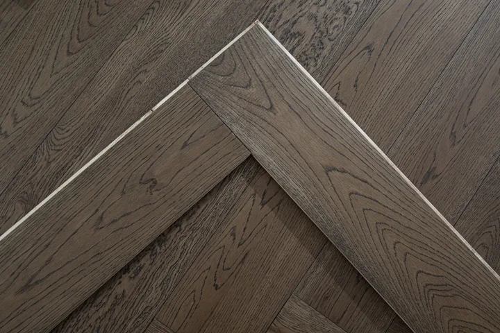Burnished Java Herringbone engineered oak flooring, product photograph 29