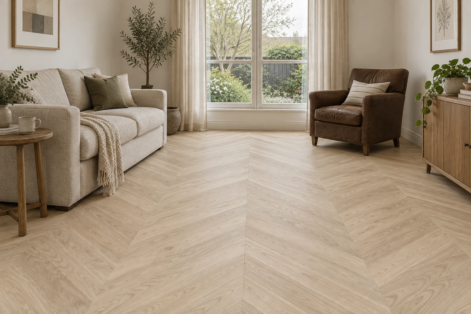 Interior with oak flooring