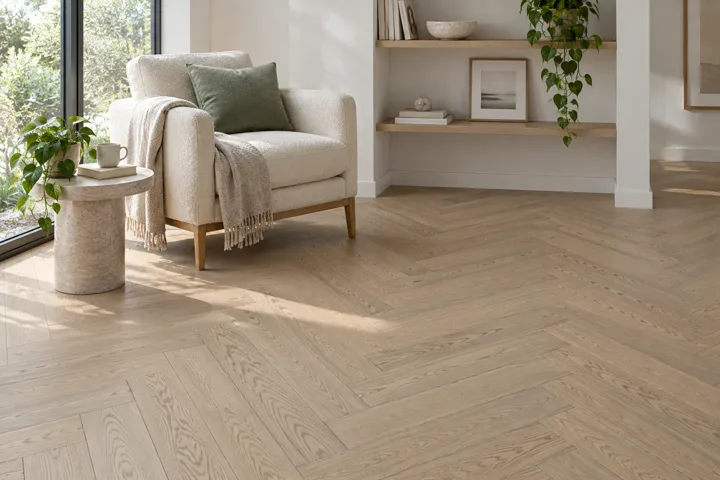 Satin Greige Herringbone · AI room inspiration