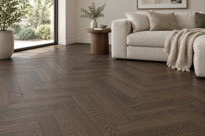 Burnished Java Herringbone · AI room inspiration